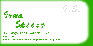 irma spiesz business card